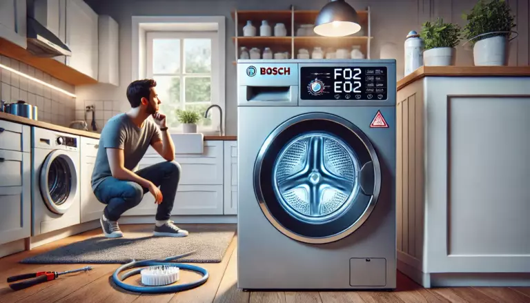 ❗Ошибка F02 E02 на стиральной машине Bosch — что это значит и как её устранить